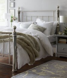Argos Home Mayfair Kingsize Metal Bed Frame - Chrome - thumbnail 2