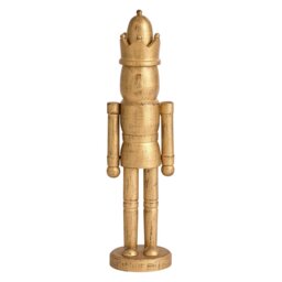 Habitat Gold Coloured Wooden Nutcracker Christmas Decoration - thumbnail 2