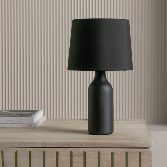 Argos Home Rica Ceramic Table Lamp - Black - image 1