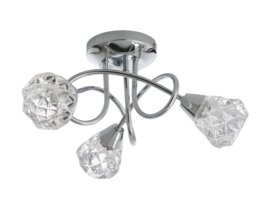 Argos Home Dico 3 Light Ceiling Light - Chrome & Glass - thumbnail 2
