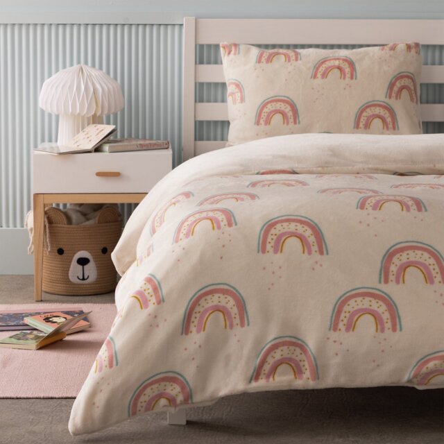 Argos Home Rainbow Fleece Kids Bedding Set - Single - image 1