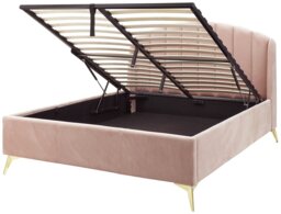 GFW Pettine Kingsize Fabric Ottoman Bed Frame - Pink - thumbnail 2