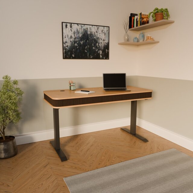 Koble Elin Height Adjustable Desk - Light Wood - image 1