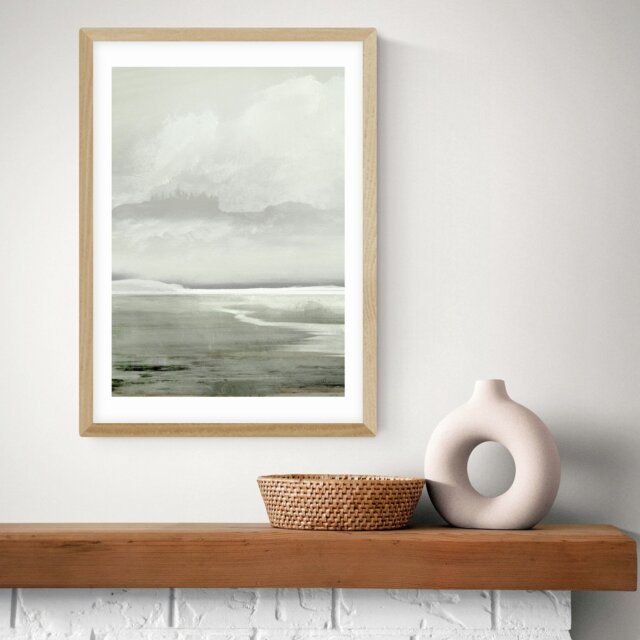 East End Prints Lakes Oak Frame Art Print - A2 - image 1