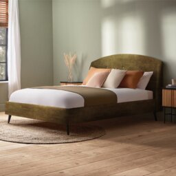 Silentnight Evana Double Velvet Bed Frame - Olive - thumbnail 1
