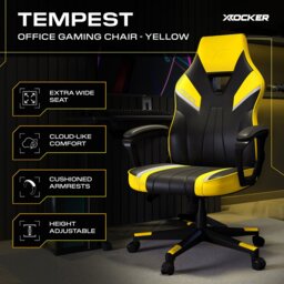 X Rocker Tempest Office Gaming Chair - Black And Yellow - thumbnail 2