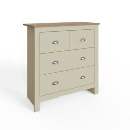 GFW Lancaster 4 Drawer Chest - Cream - thumbnail 2