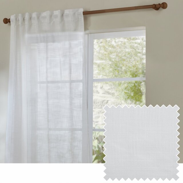 Yard Cirrus Tab Top Sheer Voile Curtains - White - 290x250cm - image 1