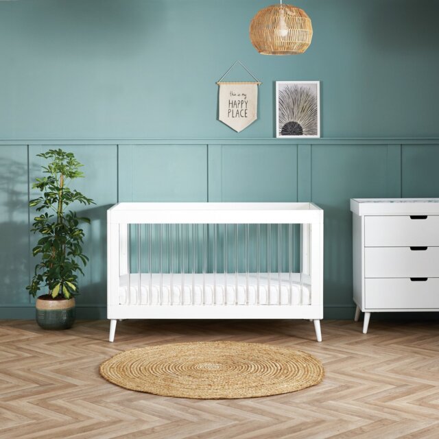 Obaby Maya Cot Bed - White with Acrylic - image 1