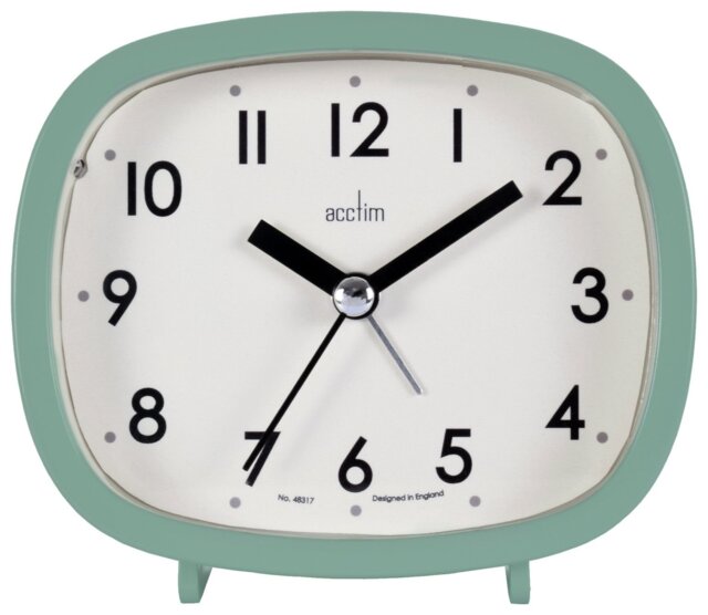 Acctim Hilda Retro Shaped Alarm Clock - Green - image 1