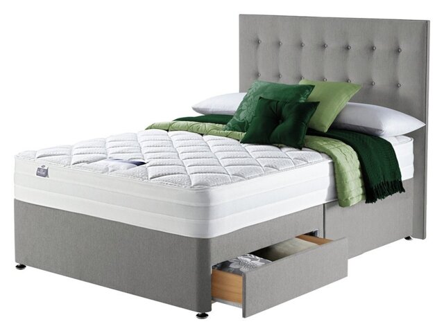 Silentnight Knightly Kingsize 2 Drawer Divan Set - Grey - image 1