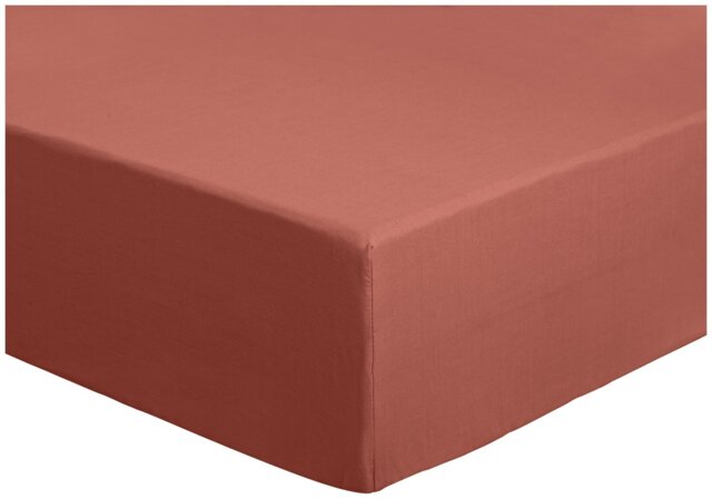 Habitat Plain Rust Fitted Sheet - Kingsize - image 1