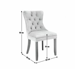 Argos Home Princess Velvet Dining Chair - Taupe - thumbnail 2