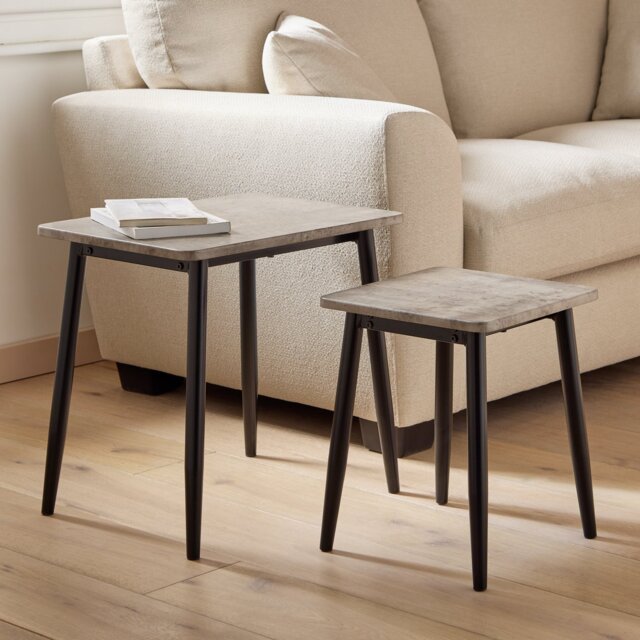 Argos Home Crowe Nest of 2 Side Table - Grey - image 1