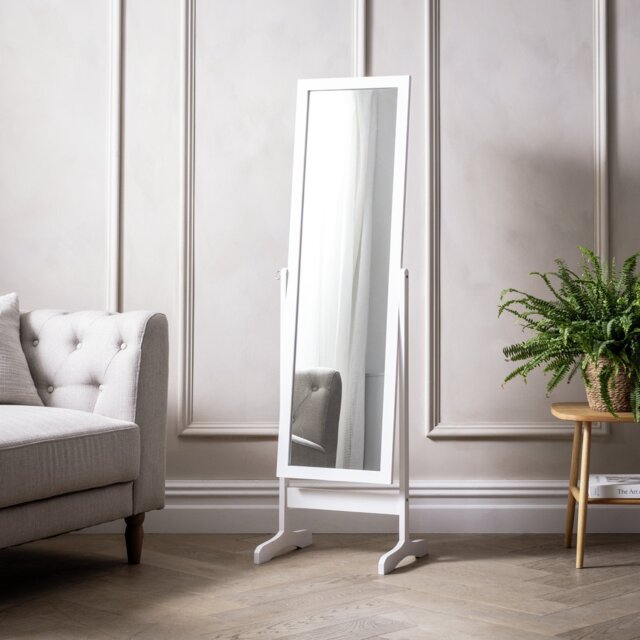 Argos Home White Free Standing Cheval Mirror - 146x41cm - image 1
