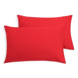 Habitat Soft and Cosy Brushed Cotton Pillowcase Pair - Red - thumbnail 2