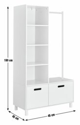 Habitat Henri 2 Drawer Clothes Rail - White - thumbnail 2