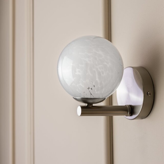 Argos Home White Confetti Metal&Glass Wall Light - White & Grey - image 1