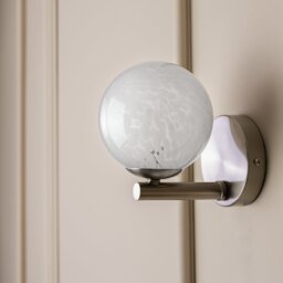 Argos Home White Confetti Metal&Glass Wall Light - White & Grey
