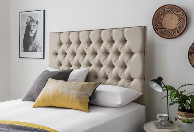Silentnight Sassaria Superking Headboard - Sandstone - image 1
