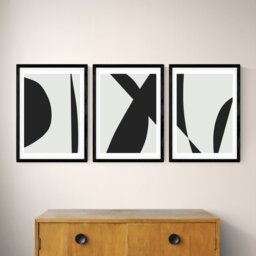 East End Prints Abstract Black Frame Art Print Set - A3 - thumbnail 1