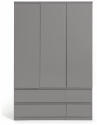 Argos Home Jenson 3 Door 4 Drawer Wardrobe - Gloss Grey - thumbnail 2