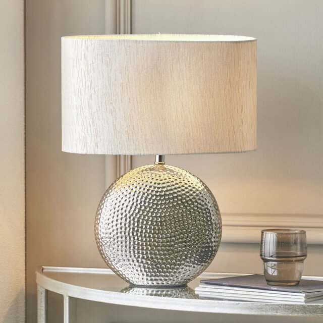 Pacific Mabel Ceramic Dot Textured Table Lamp - Chrome - image 1