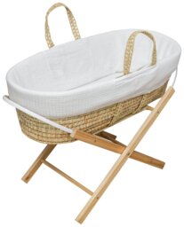 Kinder Valley Waffle Moses Basket & Folding Stand - thumbnail 1