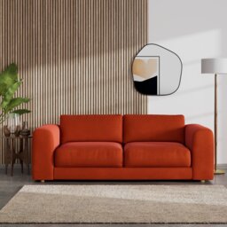 Habitat Ayr Large Velvet 3 Seater Sofa - Burnt Orange - thumbnail 2
