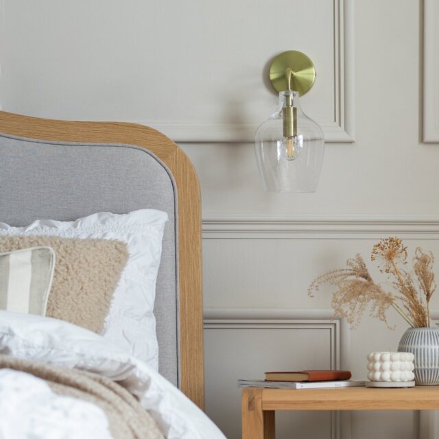 Argos Home Abas Glass Wall Light - Brass - image 1