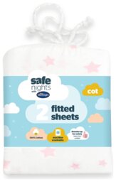 Silentnight Safe Nights Nursery Pink Fitted Sheets - Cot - thumbnail 1