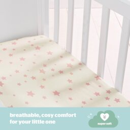 Silentnight Safe Nights Nursery Pink Fitted Sheets - Cot - thumbnail 2