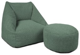 rucomfy Kids Snuggle Bean Bag Chair & Footstool - Moss Green - thumbnail 2