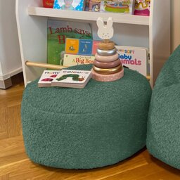 rucomfy Kids Snuggle Bean Bag Chair & Footstool - Moss Green
