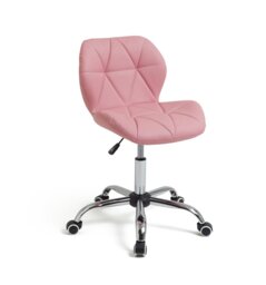 Argos Home Boutique Faux Leather Office Chair - Pink - thumbnail 1