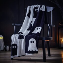 Argos Home Halloween Ghost Throw - Black - thumbnail 1