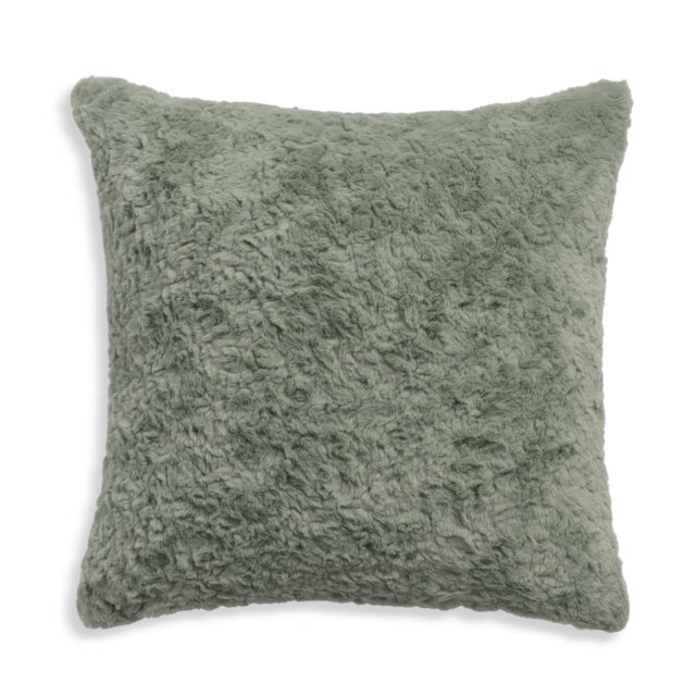 Habitat Faux Fur Textured Cushion - Sage - 43x43cm - image 1