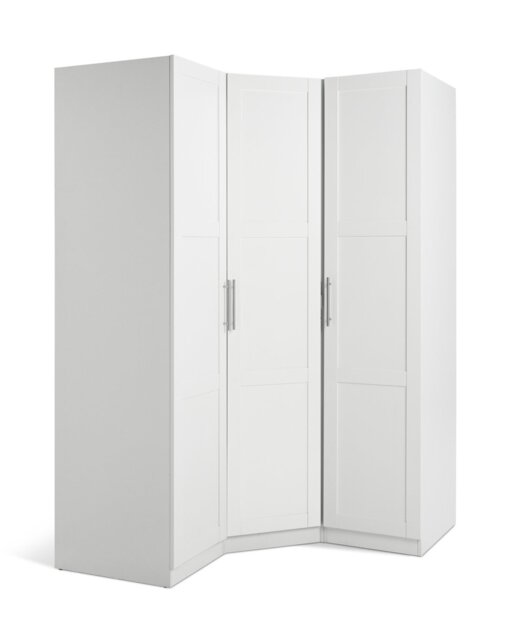 Habitat Munich Panelled Corner 3 Door Wardrobe - White - image 1
