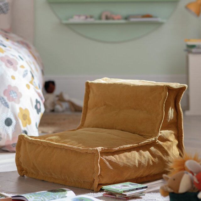 Habitat Kids Mini Estelle Cord Beanbag - Mustard - image 1