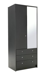 Argos Home Malibu 2 Dr 3 Drw Mirror Wardrobe - Black Oak Eff - thumbnail 1