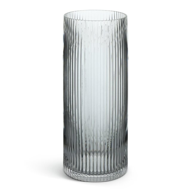 Habitat Tall Ribbed Glass Vase - Clear - image 1