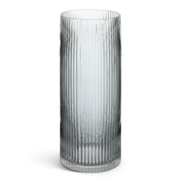 Habitat Tall Ribbed Glass Vase - Clear - thumbnail 2
