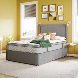 Sealy Pewter Double Divan Bed - Grey - thumbnail 1