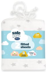Silentnight Safe Nights Nursery Grey Fitted Sheets - Cot bed - thumbnail 1
