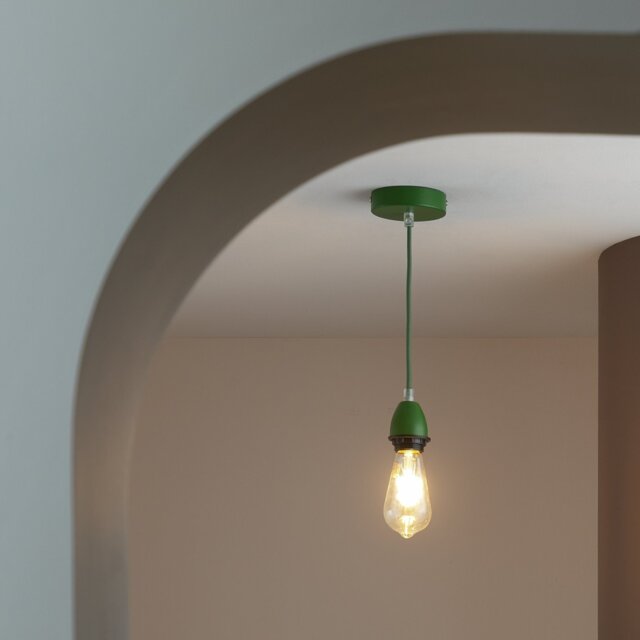 Habitat Metal Pendant Light - Green - image 1