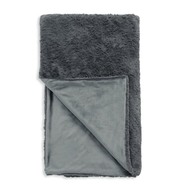 Habitat Faux Fur Textured Throw - Charcoal - 125x150cm - image 1