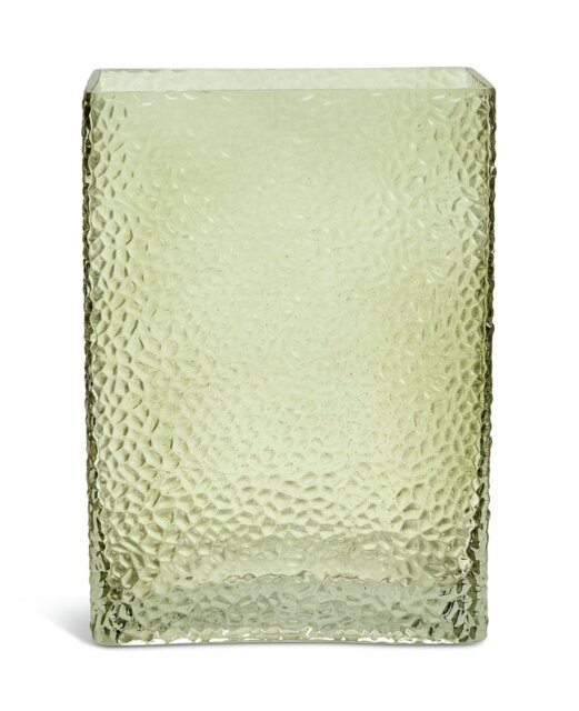 Habitat Hammered Rectangular Glass Vase - Green - image 1