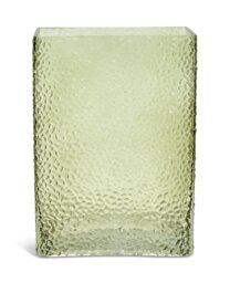 Habitat Hammered Rectangular Glass Vase - Green - thumbnail 2