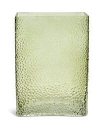 Habitat Hammered Rectangular Glass Vase - Green - thumbnail 1