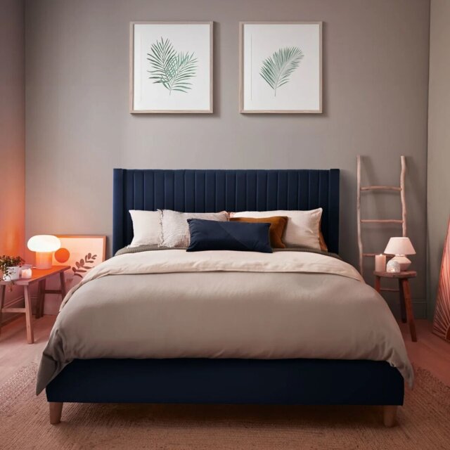 Silentnight Slumber Fabric Double Headboard - Blue - image 1
